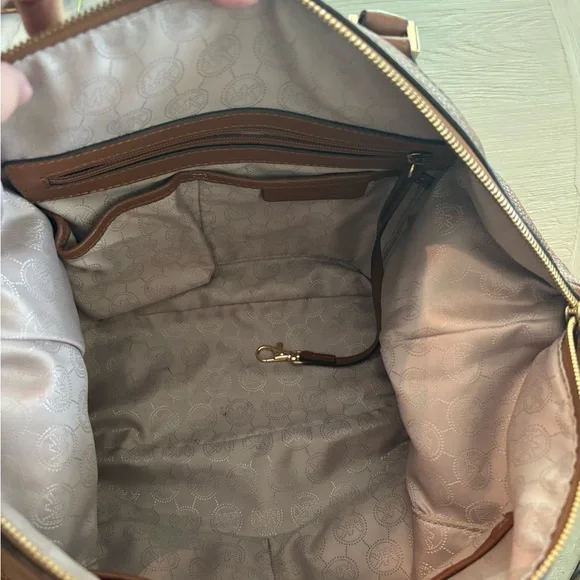 Michael Kors Tan Leather Satchel with Gold Accents - Picture 12 of 16